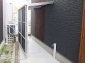 ストックヤードのテラス屋根設置工事