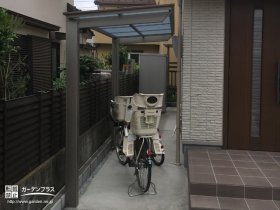 フラットでシンプルなデザインのサイクルポート