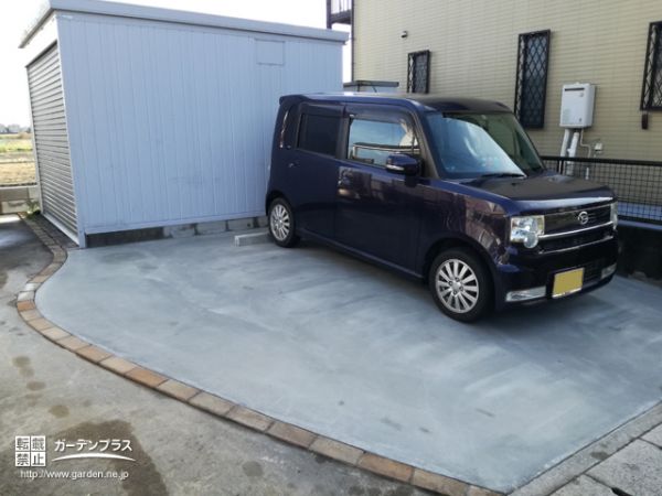 雨の日の車の乗り降りが快適になる駐車スペース土間コンクリート打設工事 No 9472 駐車スペースの施工例 さくら外壁塗装店